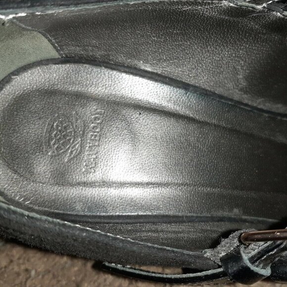 NAVYBOOT-Italy-Black Suede/Leather 3 Strap Mary Jane Pumps-Sz 36-Near Mint - Picture 7 of 8